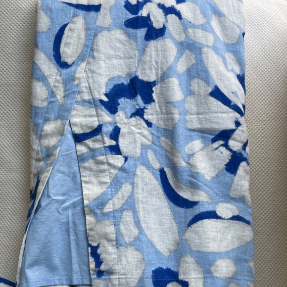 NWT Brushed Daisy Linen Blend Wrap Midi Ski - Picture 7 of 7